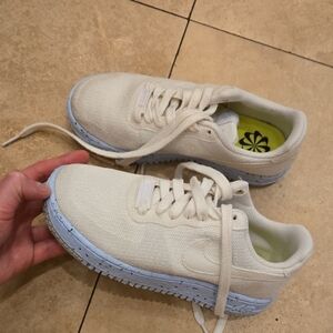 White Sneakers with Light Blue Soles